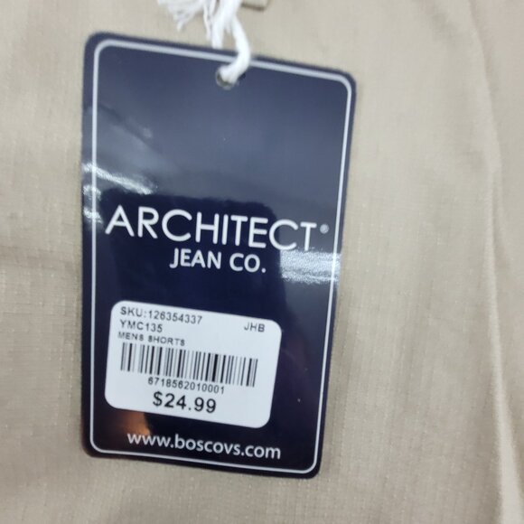 NEW Architect Shorts Mens 38 Tan Khaki Cargo Beige Pockets Long 100% Cotton NWT - Picture 4 of 15